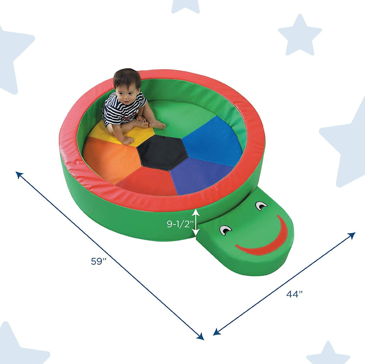 Children's Factory Turtle Hollow Play Yard, Soft Toddler Indoor Playground for Daycare, Preschool