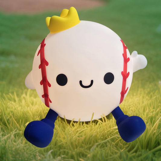 DREAMING MY DREAM Baseball Night Light,Cute Silicone Squishy Novelty LED Night Lamp, Touch Lamp