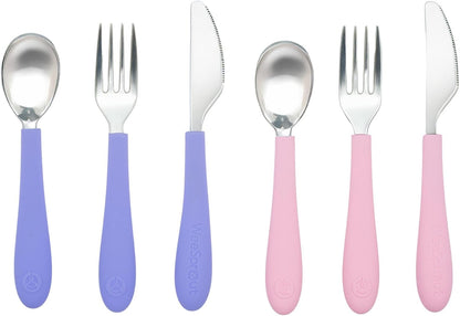 Kids Stainless Steel Utensils Set - Premium 18/8 Grade Silverware Kit - 2 Spoons, 2 Forks, and 2