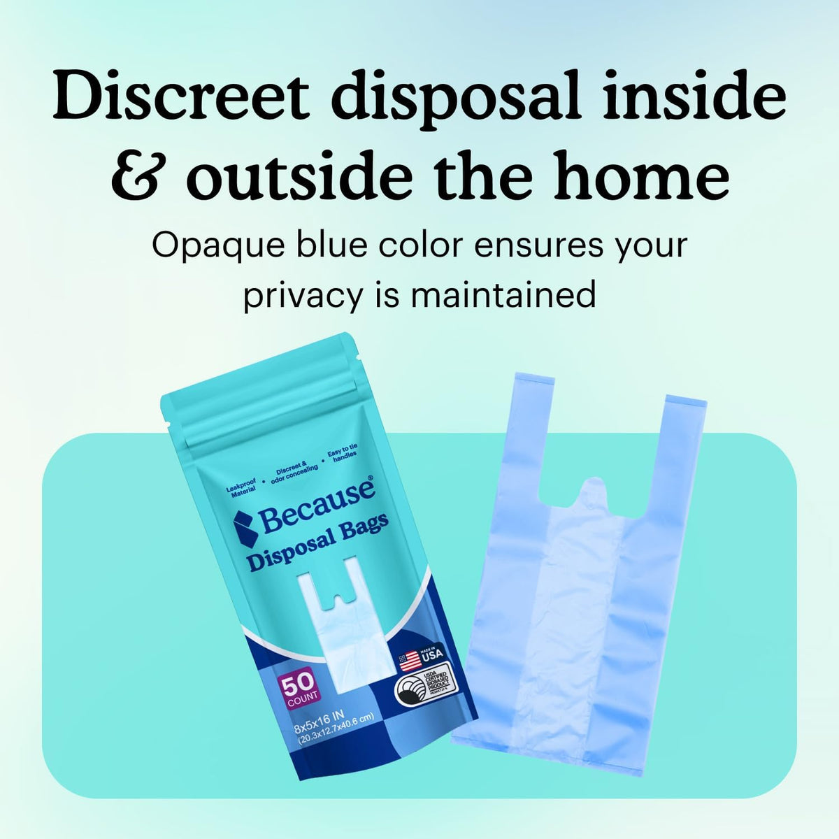 Because Incontinence Disposal Bags, Tear Resistant Disposal Bags for Men & Women, Extra-Large, Leak