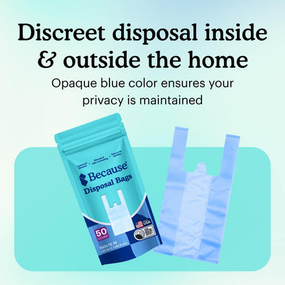 Because Incontinence Disposal Bags, Tear Resistant Disposal Bags for Men & Women, Extra-Large, Leak