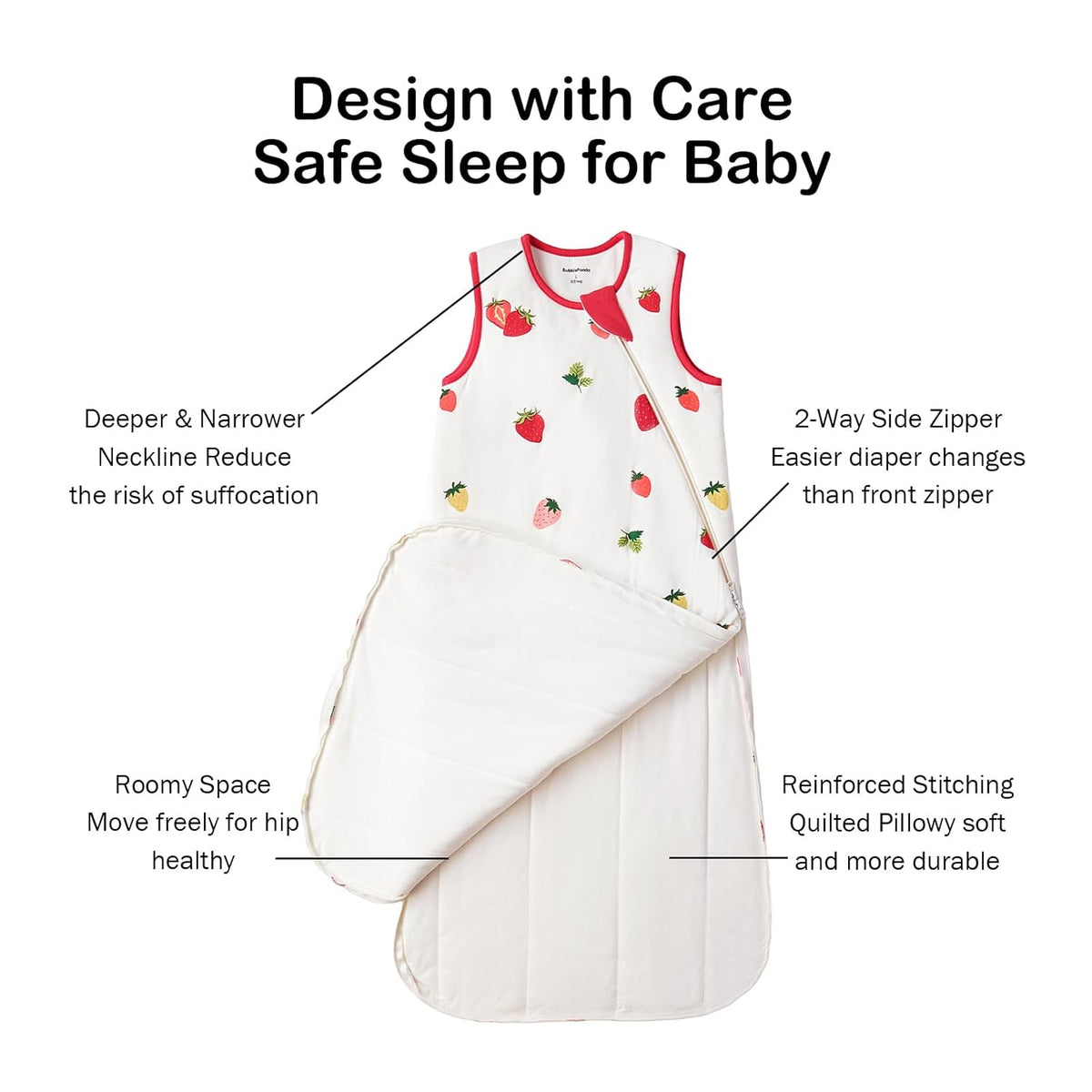 BubblePanda Rayon Made from Bamboo Sleep Sack 12-18 Months 0.5 Tog Soft Lightweight Toddler Sleep