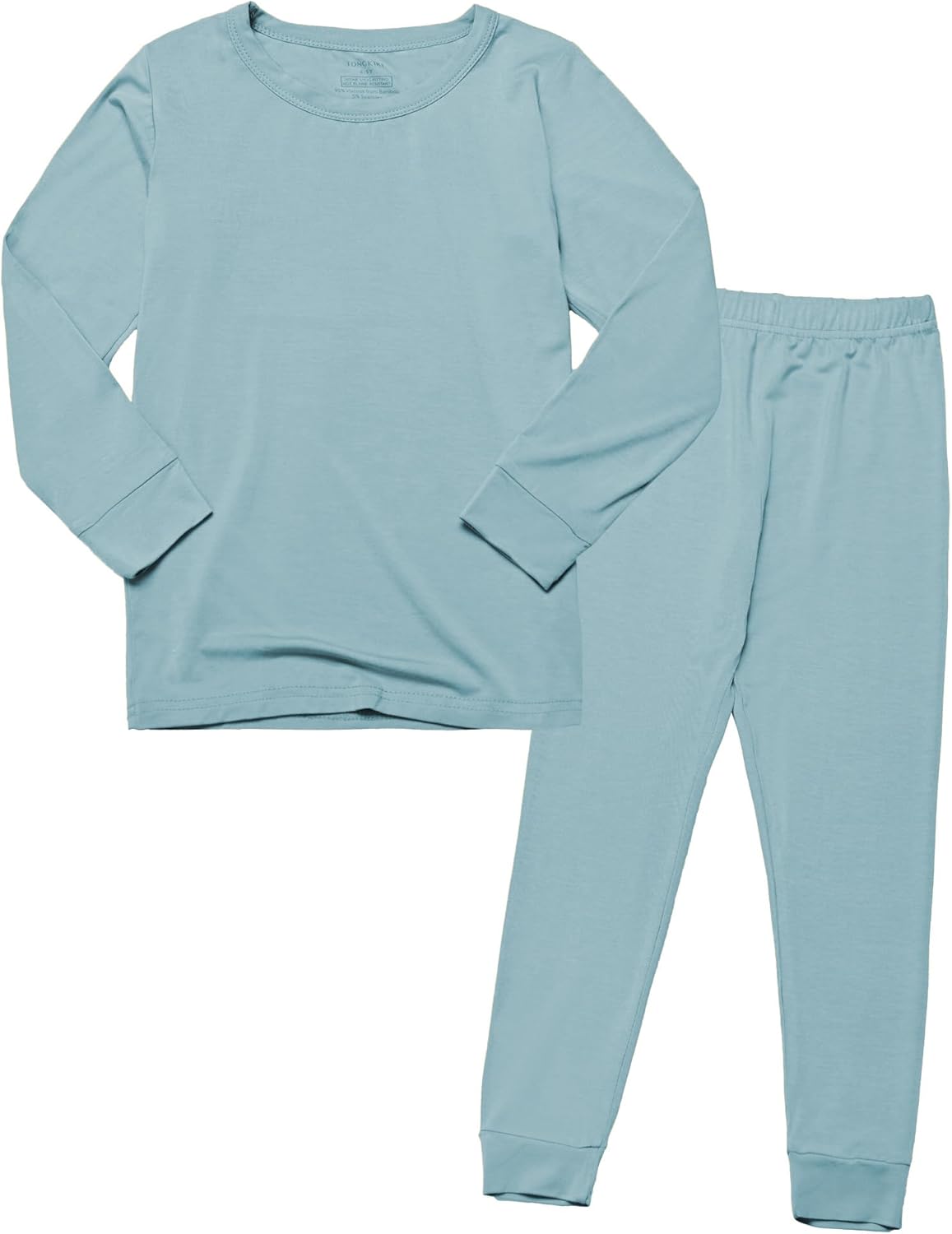 BABY 2T-10Y Toddler Kids Girls Boys Soft Comfy Viscose 2pcs Set Long Sleeve Plain Shirts and Pants