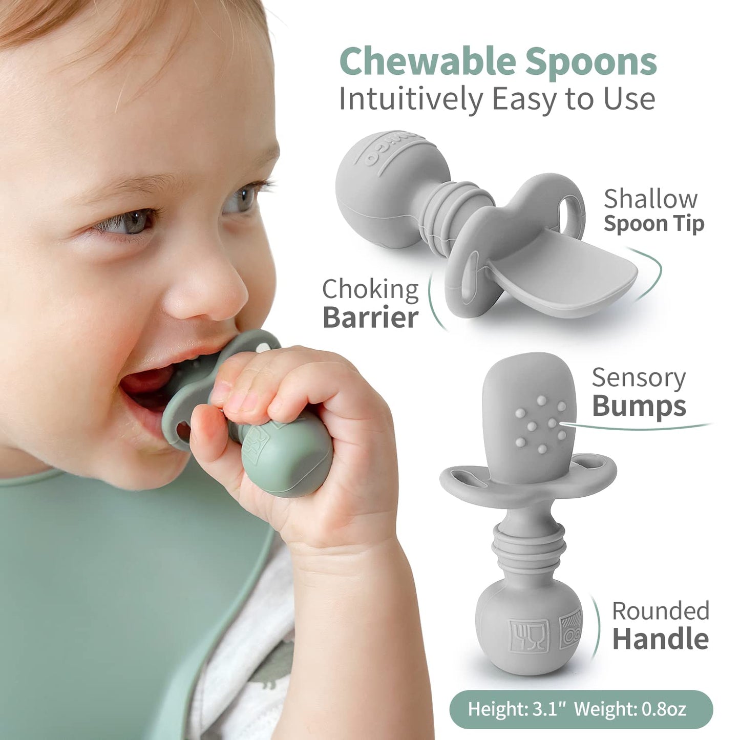 SAMiGO Silicone Baby Feeding Set, Baby Led Weaning Supplies, Suction Bowl Plate Bib Cup Self