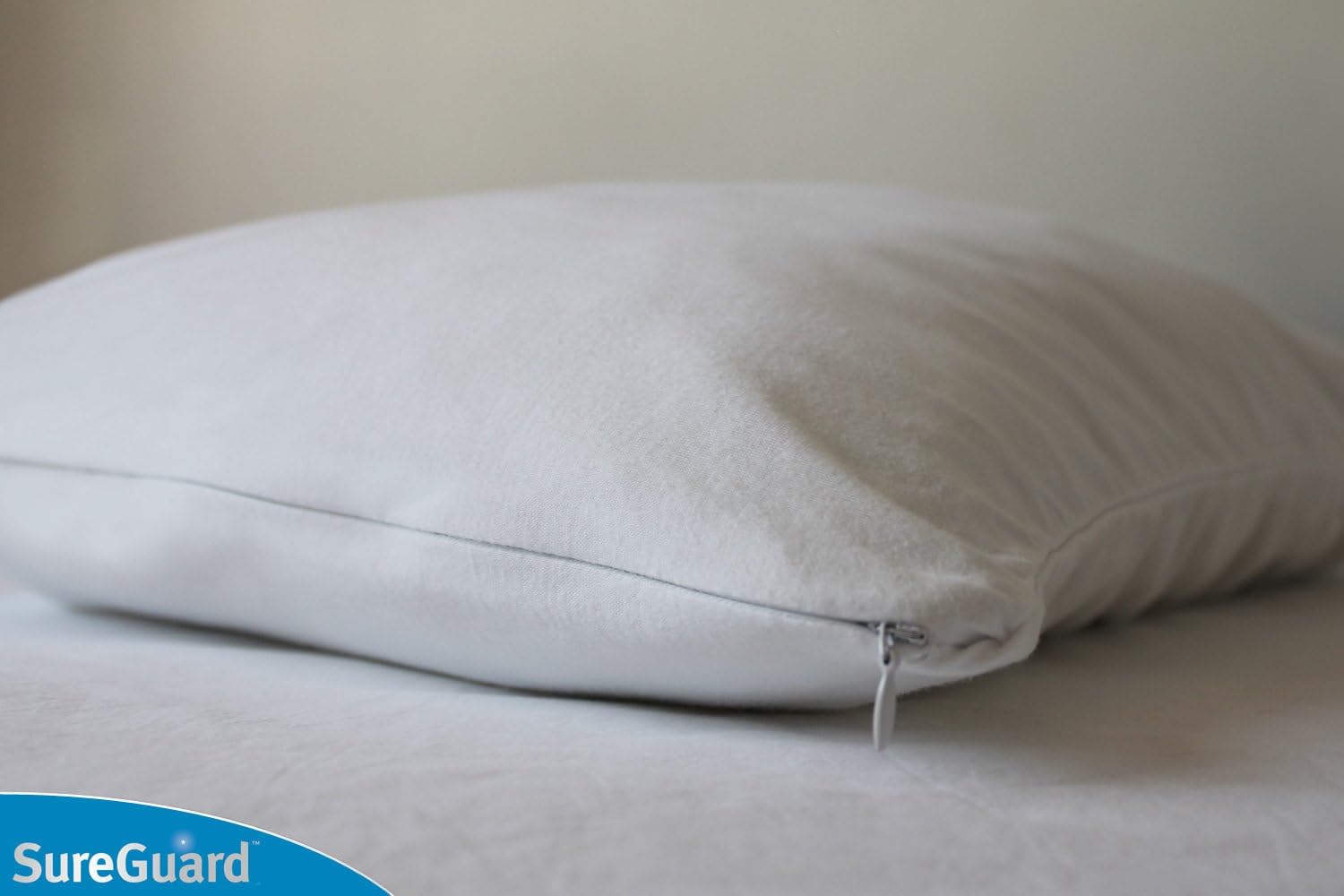 Set of 2 Queen Size SureGuard Pillow Protectors - 100% Waterproof, Bed Bug Proof, Hypoallergenic