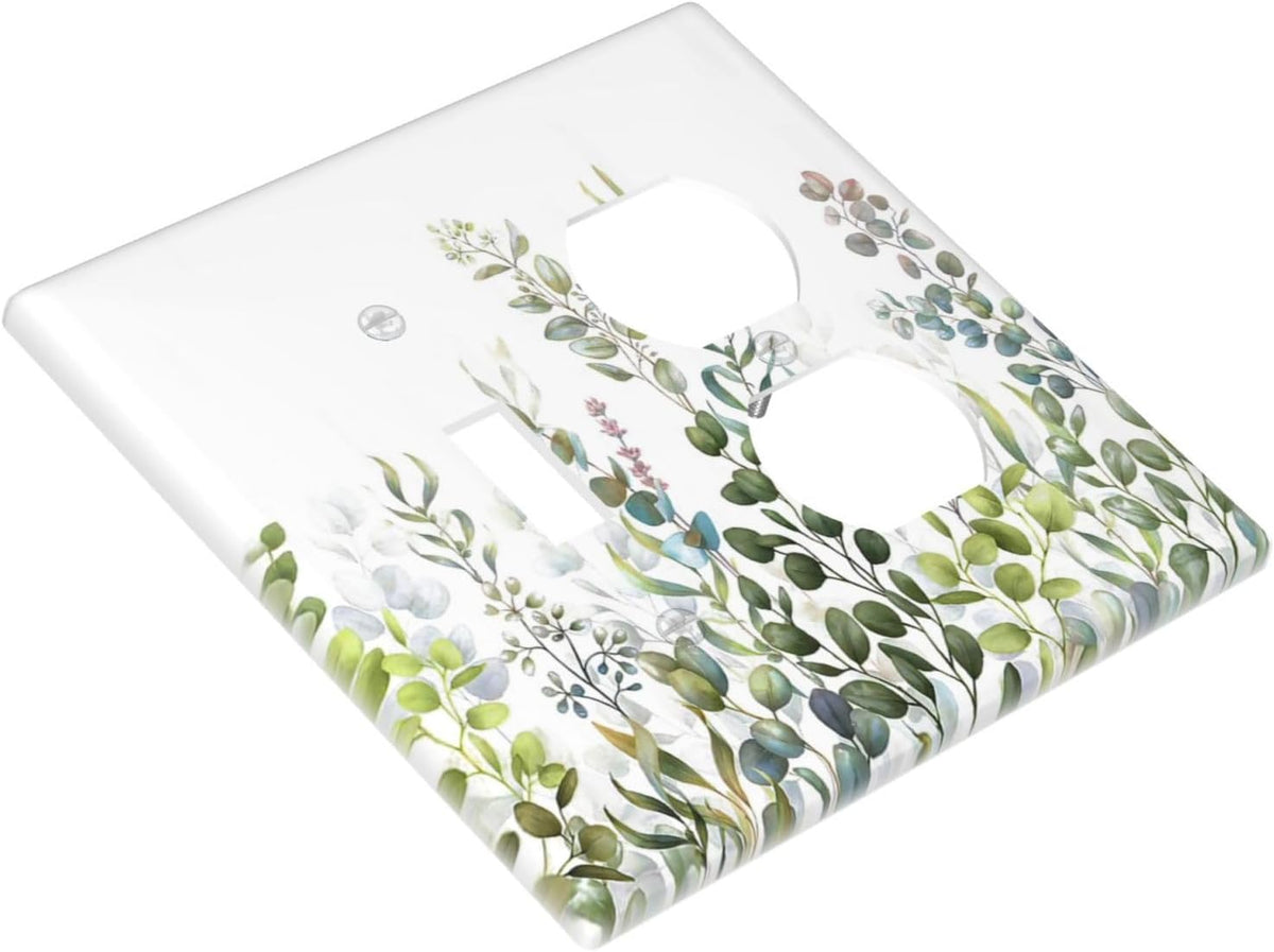 Green Eucalyptus Leaf Plant Herbs Springnature Wallplates 1 Toggle 1 Duplex Switch Plate Electrical