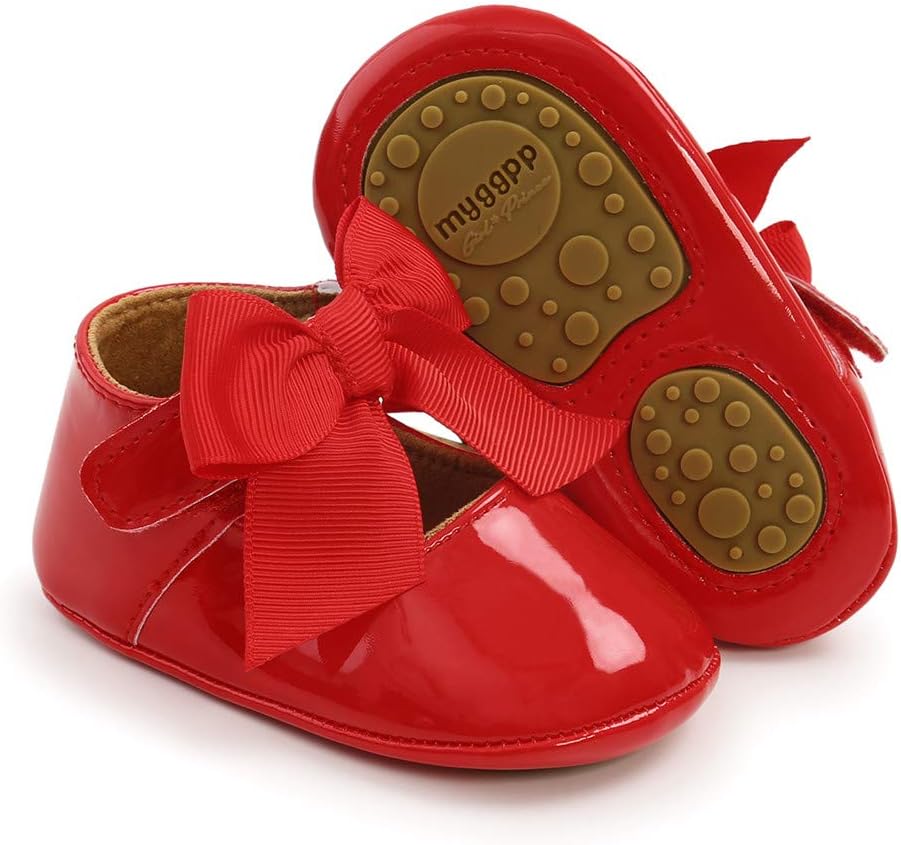 Baby Shoes Mary Jane Flats Non Slip Soft Sole Infant Toddler Sneakers First Walkers Party Christmas