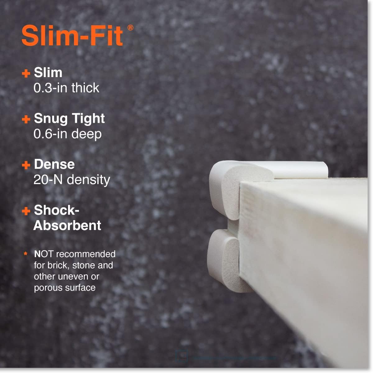 Roving Cove Slim-Fit Corner Protector for Baby Proofing (8 Small Corners), Soft Rubber Foam