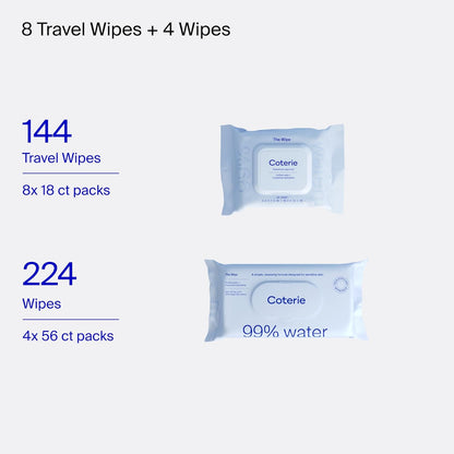 Coterie Baby Wipes for Sensitive Skin, Plant-Based & Plastic-Free Fibers, 99% Water