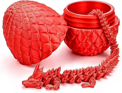 3D Printed Dragon Eggs with Dragon Inside, Articulated Crystal Dragon in Egg, Executive Dragon