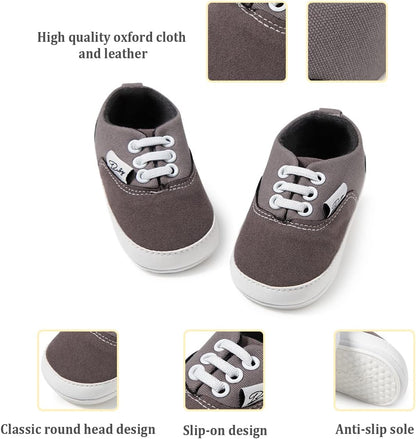 Morbido Infant Baby Boys Girls Canvas Sneaker Toddler Slip On Anti Skid Newborn First Walkers Candy
