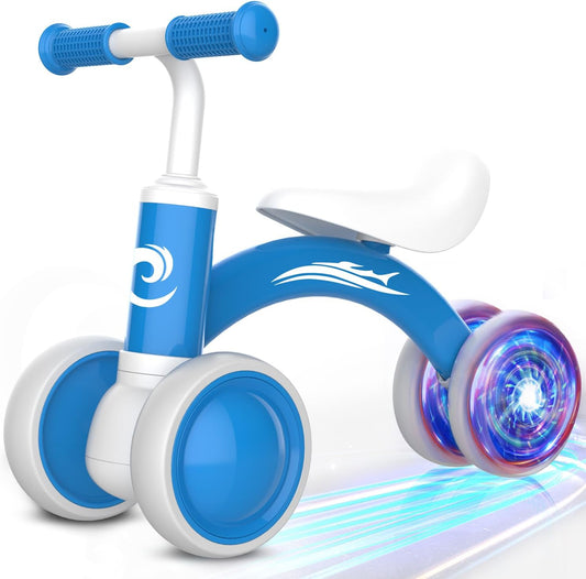 Colorful Lighting Baby Balance Bike Toys for 1 Year Old Boy Girl Gifts, 10-36 Month Toddler Balance