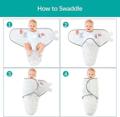 Biloban Quilted Baby Swaddles 0-3 Months 2 Pack, Warm Quilted Baby Swaddle, Newborn Swaddle