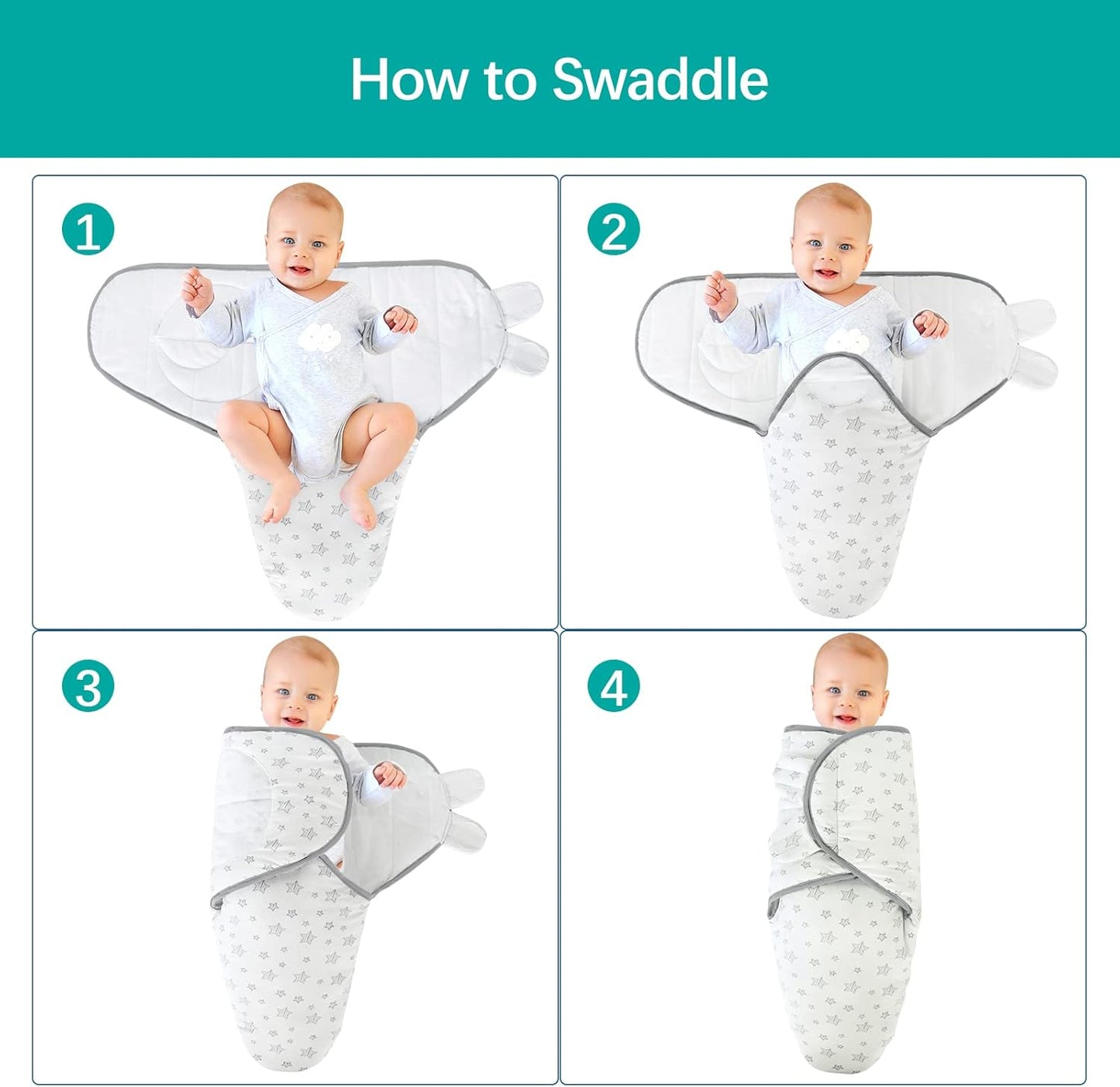 Biloban Baby Swaddles 0-3 Months for Boy Girls, Warm Quilted Baby Swaddle, Newborn Swaddle
