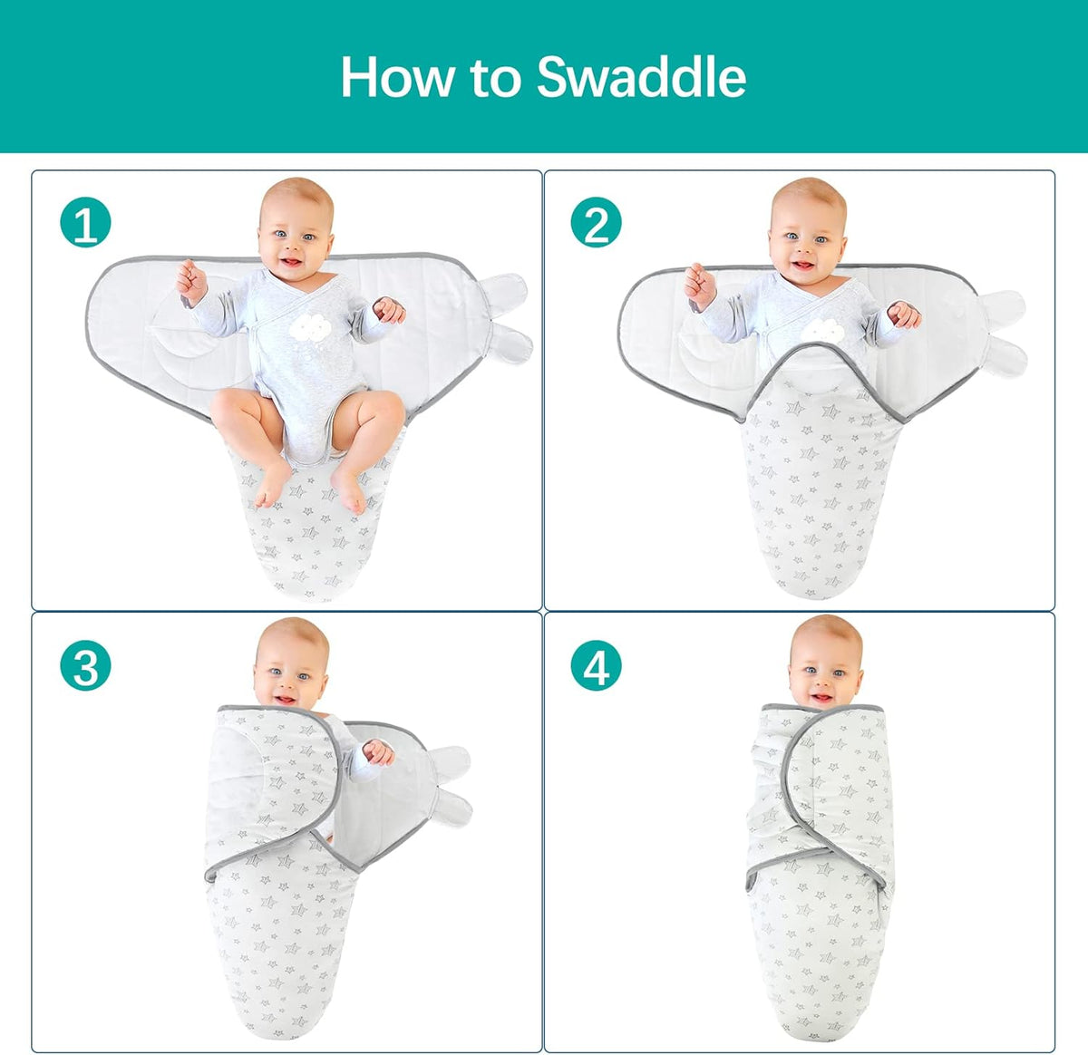 Biloban Baby Swaddles 0-3 Months for Boy Girls, Warm Quilted Baby Swaddle, Newborn Swaddle