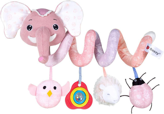 Jollybaby Baby Car Seat Stroller Toys, Plush Activity Hanging Spiral Activity Pram Crib with Music