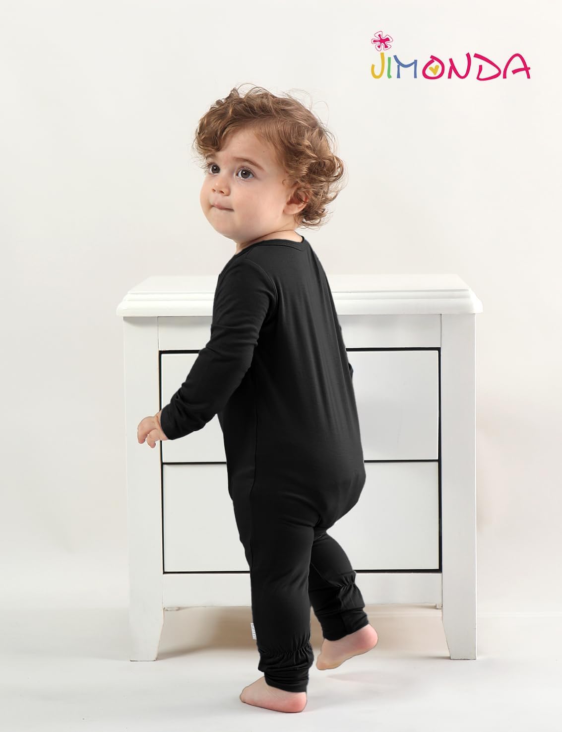 Jimonda Baby Romper Boys Girls Bamboo Pajamas 2-Way Zipper Footless Unisex Long Sleeve Sleepers