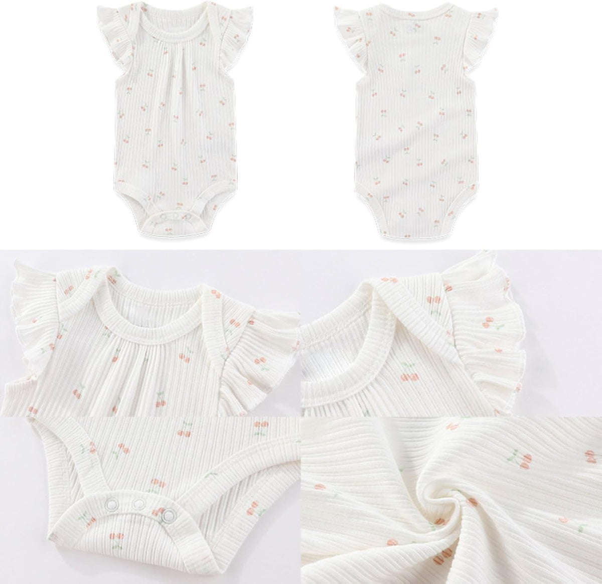 Four Seasons Baby Boy Girl Bodysuits 5-Pack Cotton Comfort Short Sleeve Baby Clothes Soft Infant
