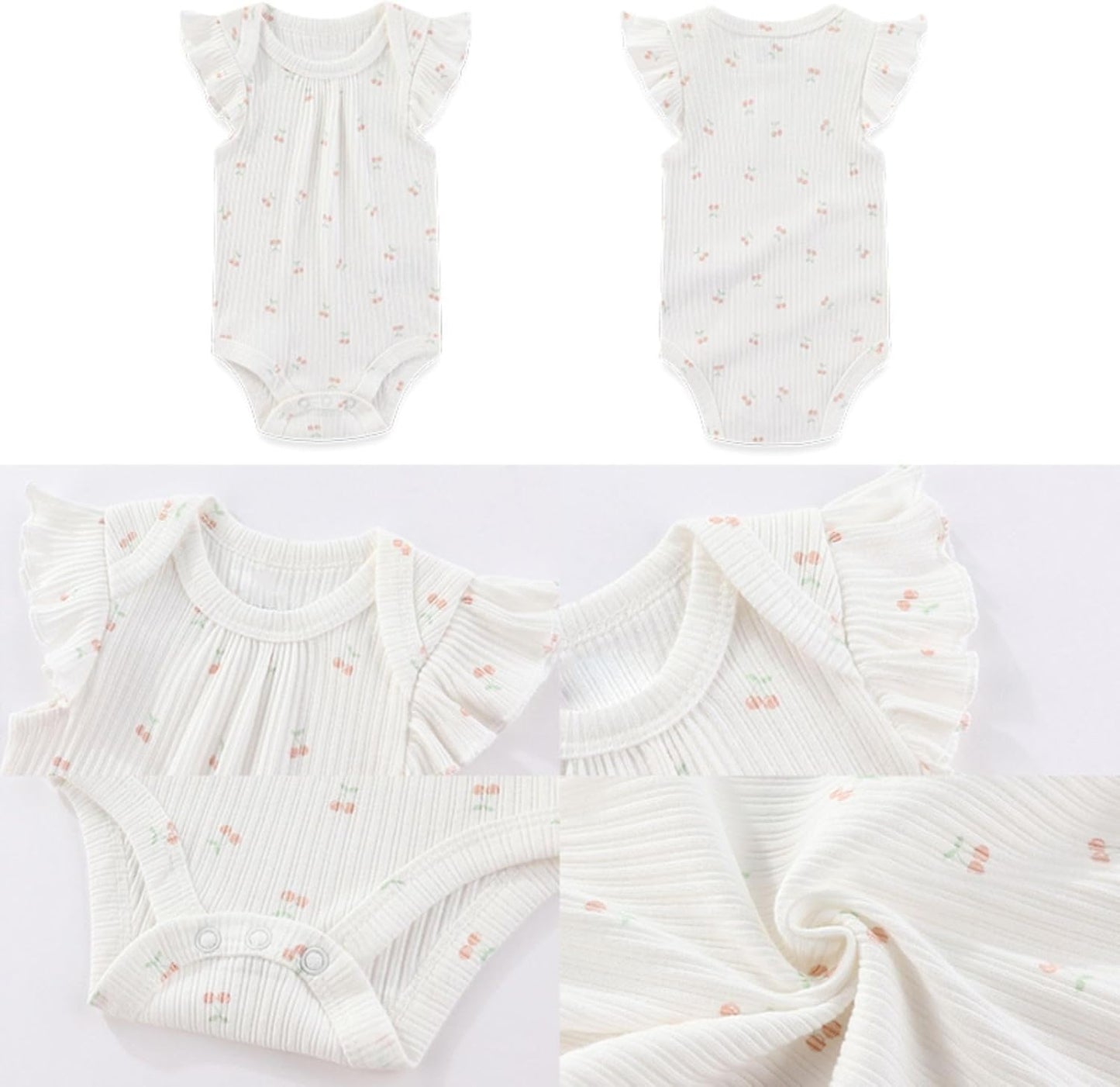 Four Seasons Baby Boy Girl Bodysuits 5-Pack Cotton Comfort Short Sleeve Baby Clothes Soft Infant