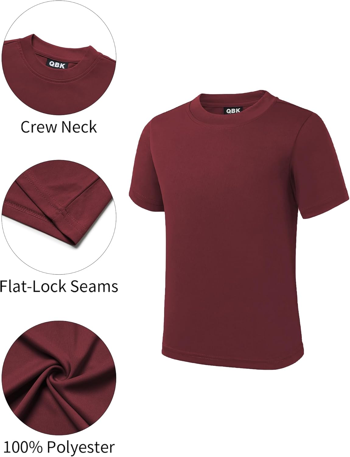 QBK 2T to Youth Neon Shirt Kids UPF 50+ Dry Fit Athletic Short Sleeve Rash Guard T Shirts for Boys