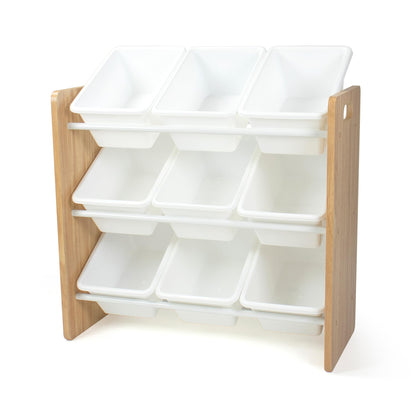 Humble Crew Kids Toy Organizer with 9 Bins, 3 Tier Storage for Playroom