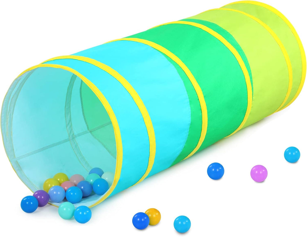 Moncoland Kids Play Tunnel Tent for Toddlers, Colorful Cotton Pop Up Crawl Tunnel Toy for Baby