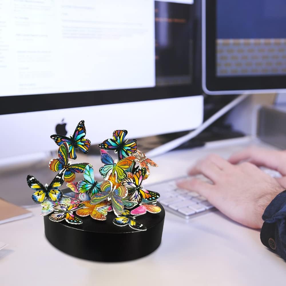 Desk Sculpture Butterflies Desktop Stress Relief Toy Fidget Toy for Anxiety Office Gift (22pcs