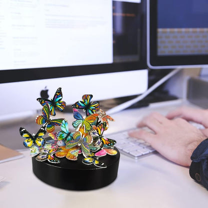 Desk Sculpture Butterflies Desktop Stress Relief Toy Fidget Toy for Anxiety Office Gift (22pcs