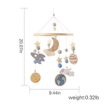 Space Nursery Mobile - Wooden Baby Mobile - Solar System Crib Mobile Astronaut Space Theme Nursery