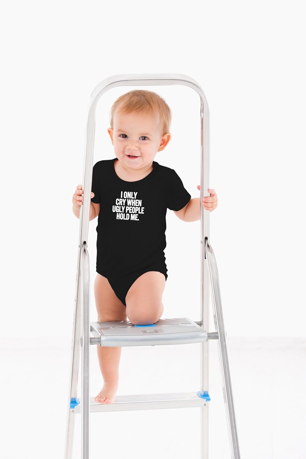AW Fashions I Only Cry When Ugly People Hold Me Baby Bodysuit Funny Cute Baby Girl or Boy Outfit
