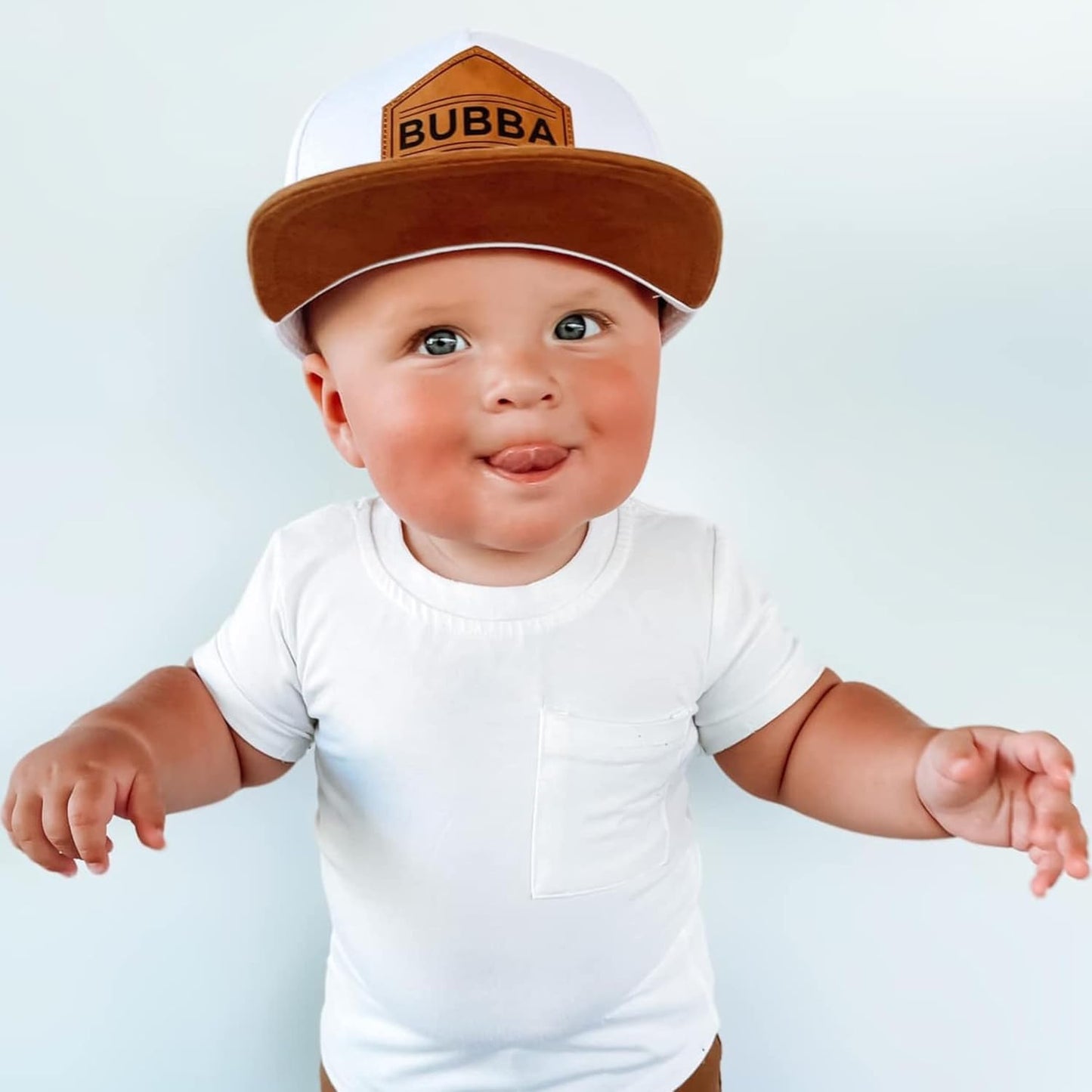 Baby Hats - Baseball Hat, Newborn Youth Flat Brim Mesh Trucker Surf Skate Bubba Bro Fitted Beach