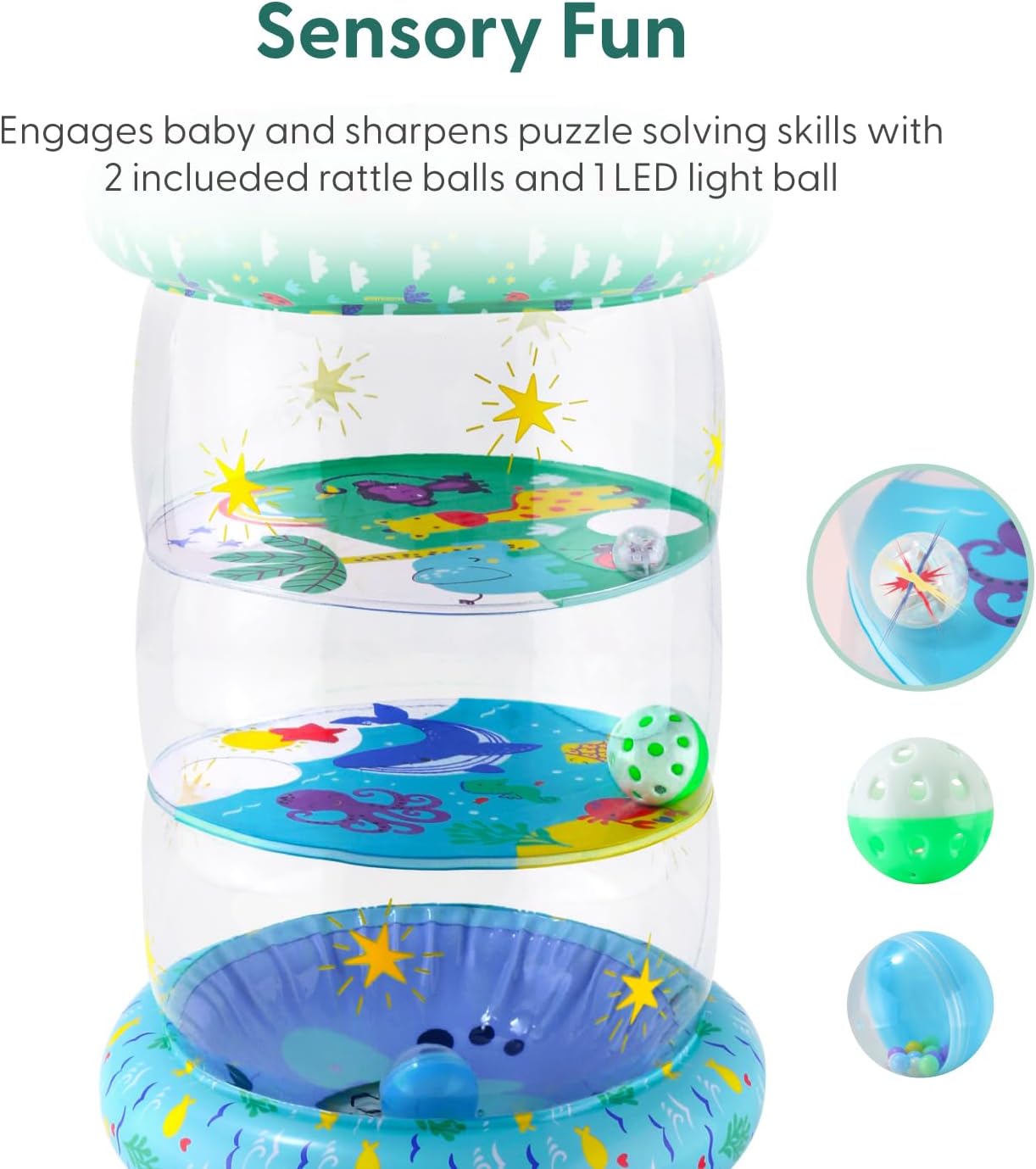 The Peanutshell Inflatable Tummy Time Roller - Crawling Toys for Babies, Soft & Supportive Baby
