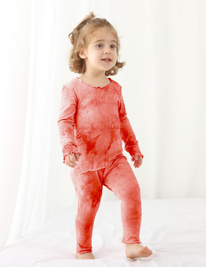 Jimonda Kids Soft Rayon From Bamboo Sleepwear Long Sleeve Boys Girls Pajama Outdoor 2-Piece