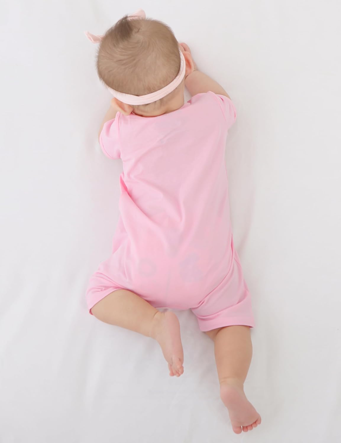 Jimonda Baby Rompers Cotton Baby Boys Baby Girls Short Sleeve Sleepers Pjs Two Way Zipper One-piece