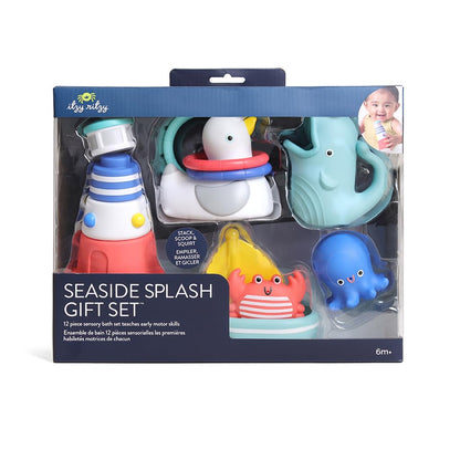 Itzy Ritzy Bathtime Gift Set, 12-Piece Baby Bath Toys, 6+ Months (Nautical)