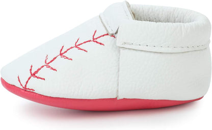 BirdRock Baby Fringeless Moccasins - Genuine Leather Boys and Girls Shoes for Newborns, Infants