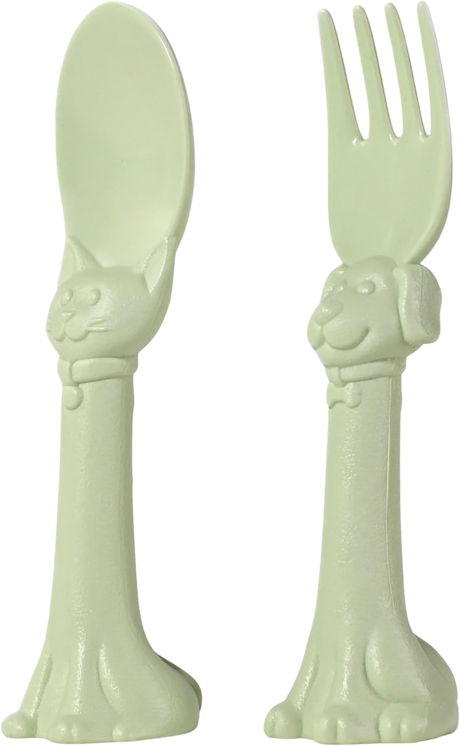 Made in USA Spoon la la Toddler Utensils Set - 2 Pack (1 Spoon & 1 Fork for Kids) - Self-Standing