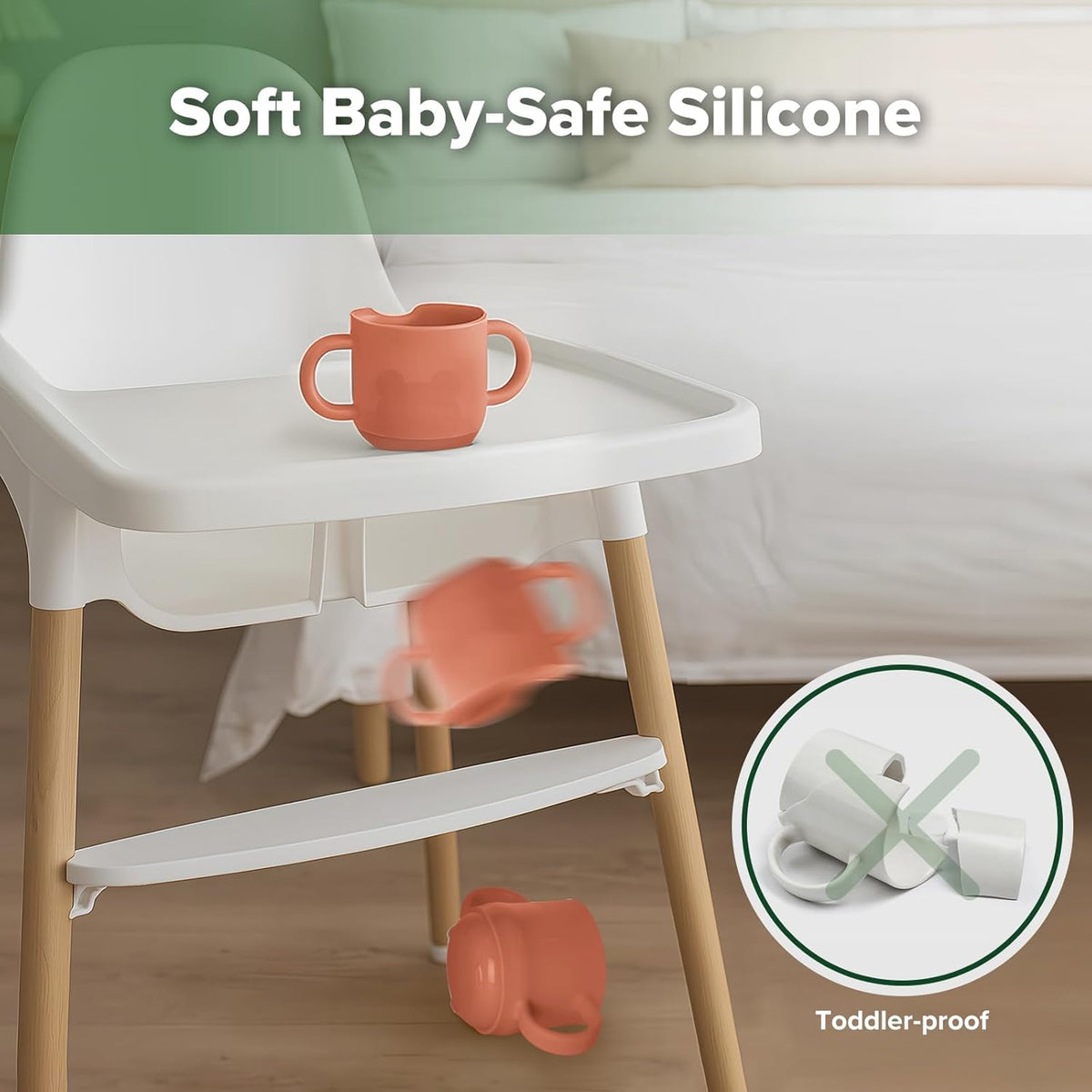 haakaa Silicone Baby Training Cup, Toddler Learning Open Cup for Baby 6 Months+, Drop-Proof BPA