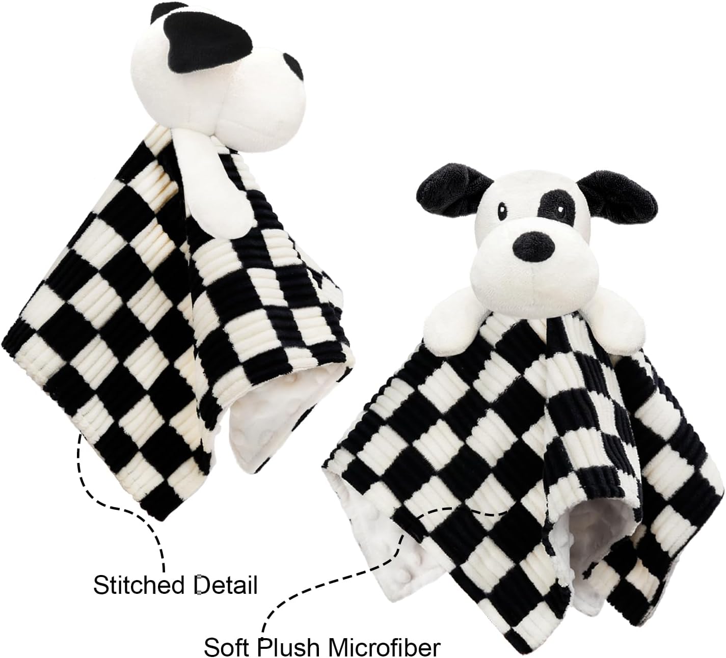 Baby Security Blanket for Boys Girls, High Contrast Super Soft 3D Checkerboard Gingham with Minky