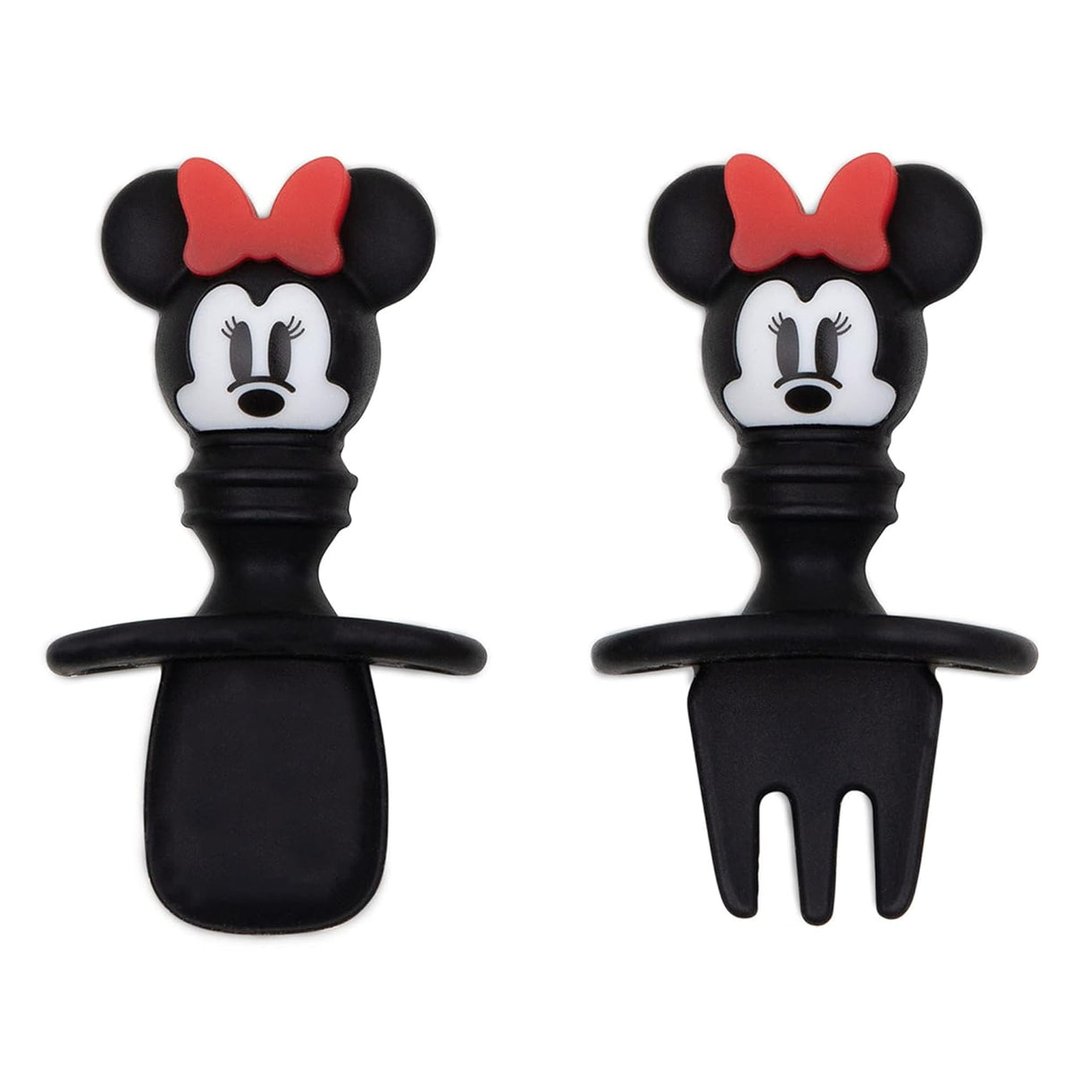 Bumkins Disney Baby Utensils Set, Chewtensils Silicone Spoons for Dipping, Self-Feeding, Baby Led