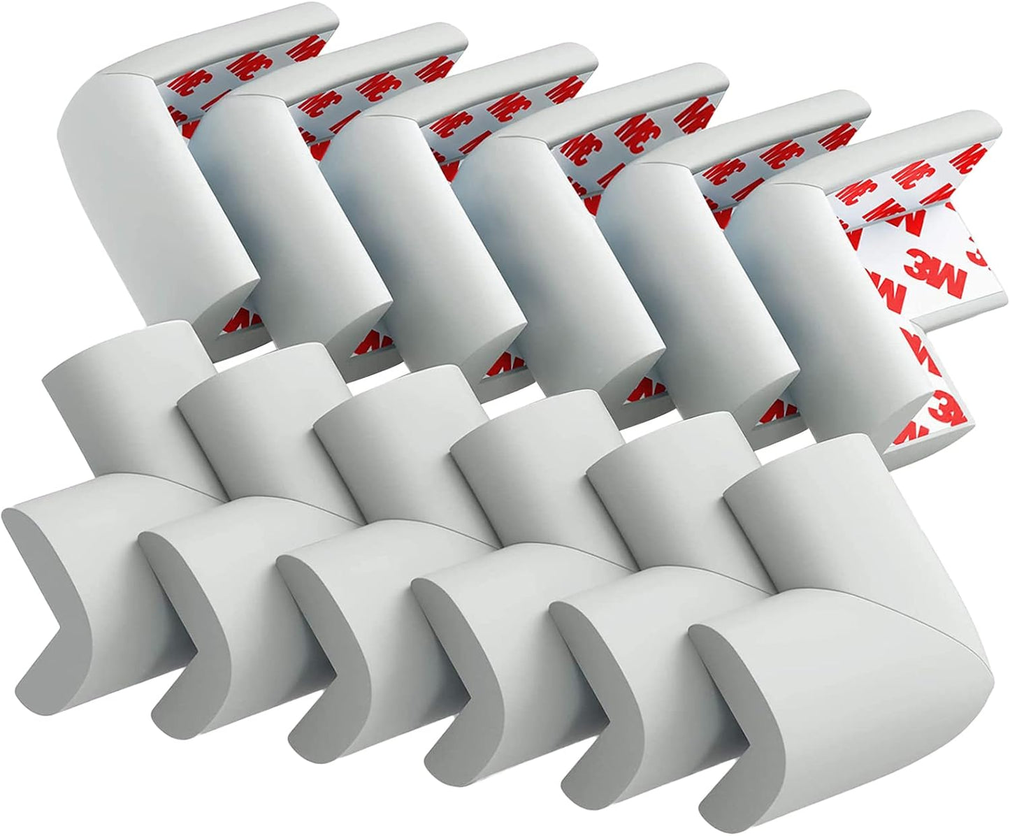 12 Pack Corner Protector Baby Proofing Corners and Edge Guards, Soft Safety Pre-Taped Rubber Foam