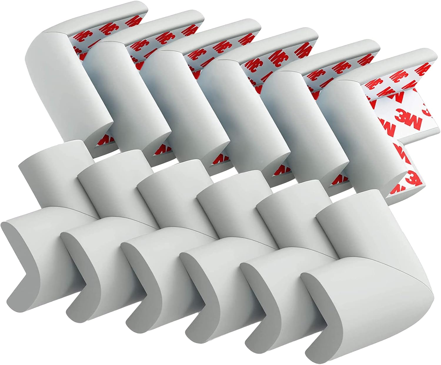 12 Pack Corner Protector Baby Proofing Corners and Edge Guards, Soft Safety Pre-Taped Rubber Foam
