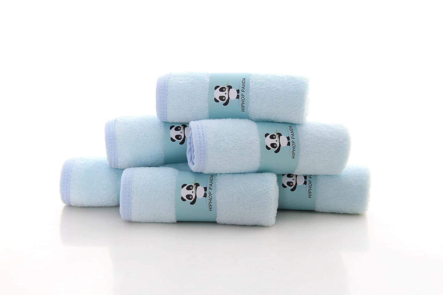 HIPHOP PANDA Baby Washcloths, Rayon Made from Bamboo - 2 Layer Ultra Soft Absorbent Newborn Bath
