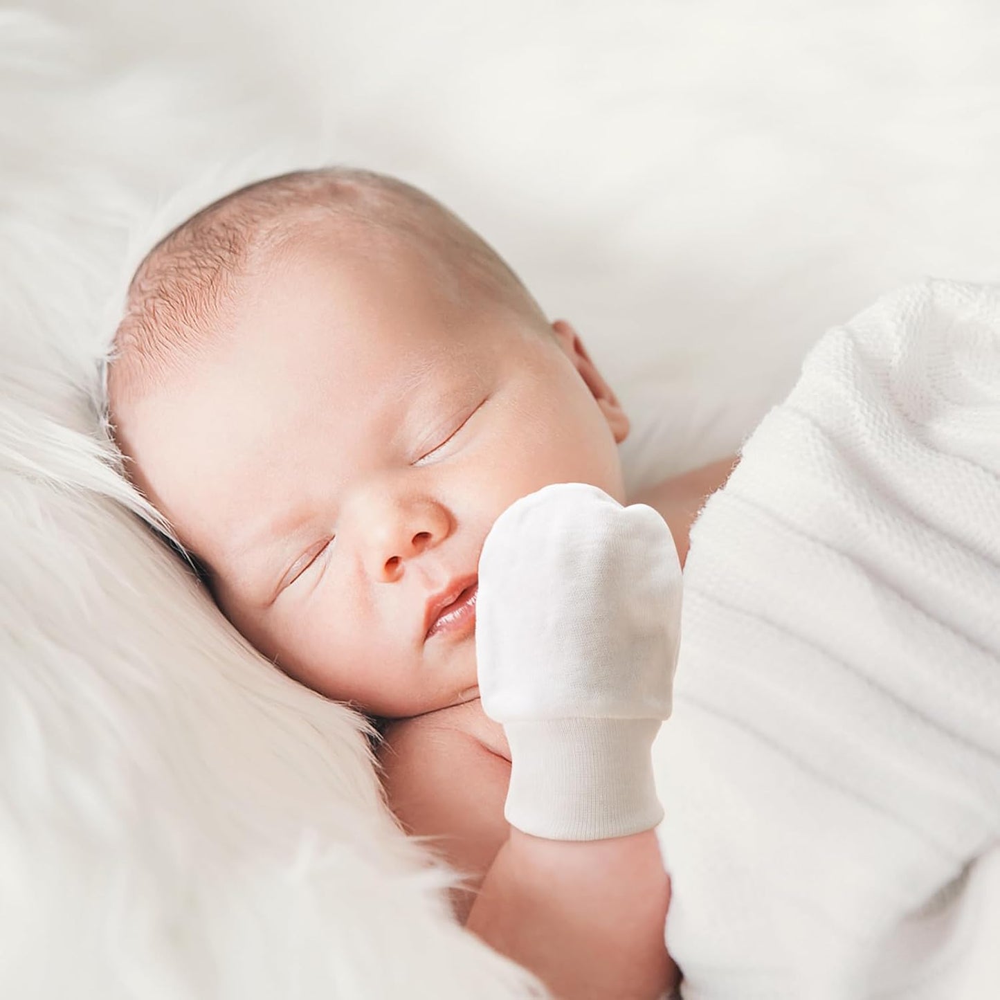 Newborn Baby Mittens No Scratch Cotton Elastic Wrist Gloves Infant Toddler Mittens for Baby Boy