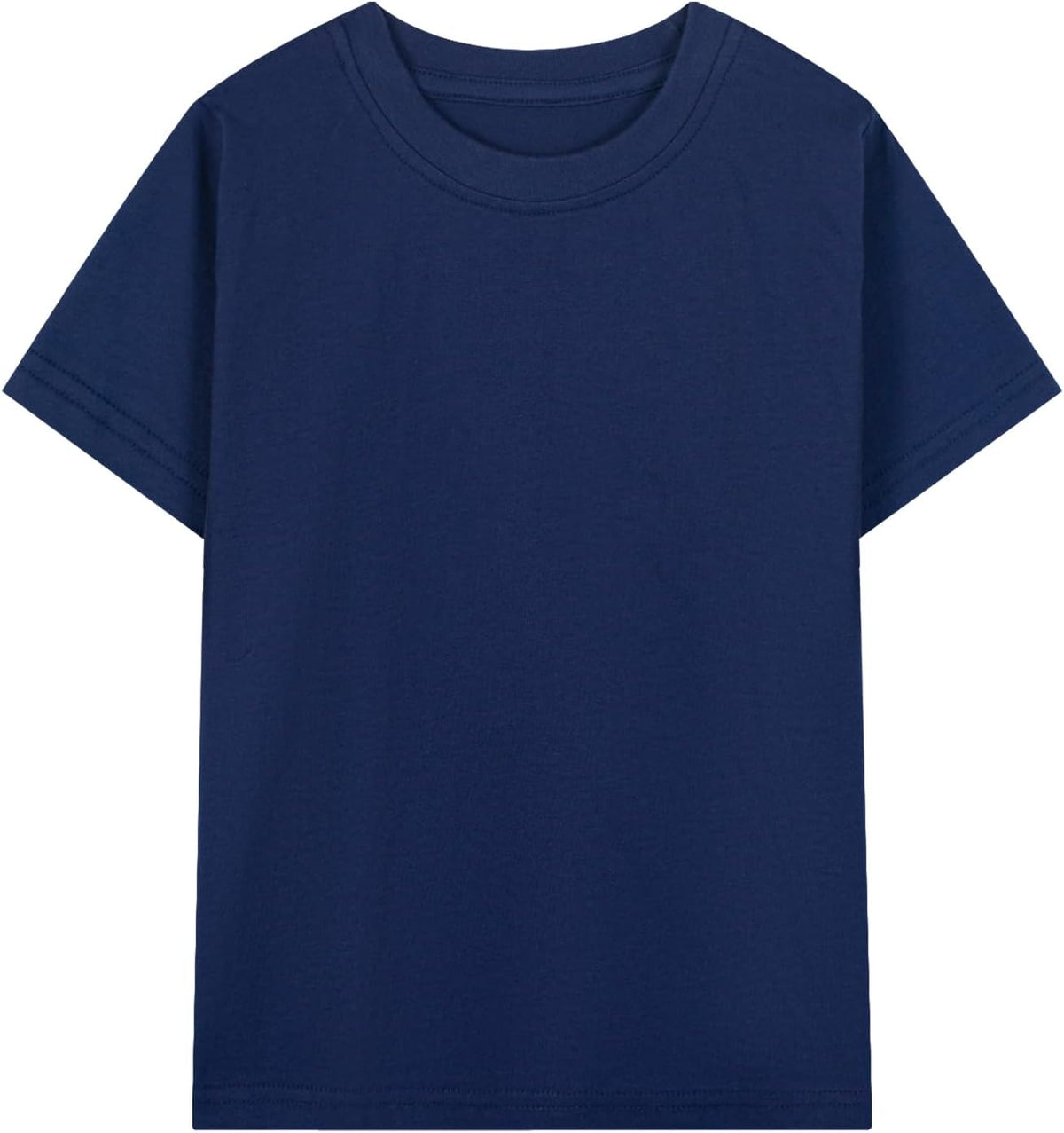 HILEELANG Kids Boy Basic Plain Cotton T-Shirts Short Sleeve Crew Neck Summer Tees 4packs 6-12 Years