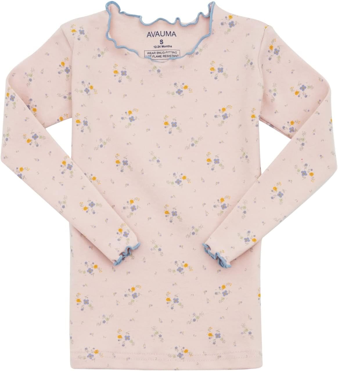 AVAUMA Baby Boy Girl Pajama Set 6M-7T Kids Cute Toddler Snug fit Flower Pattern Design Pjs Cotton