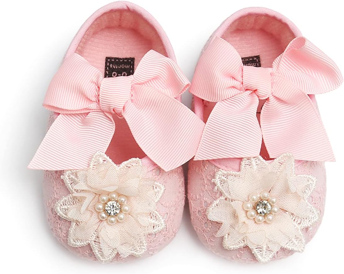 Baby Shoes Mary Jane Flats Non Slip Soft Sole Infant Toddler Sneakers First Walkers Party Christmas