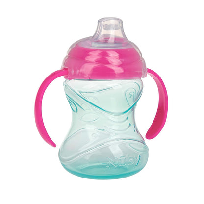 Nuby Clik-It Grip N' Sip Soft Spout No-Spill Training Sippy Cup with Handles - (3-Pack) 10 oz - 4+