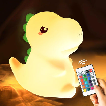 One Fire Dinosaurs Night Lamp, Remote 16 Colors Baby Night Lights for Nursery,Dimmable Dinosaur
