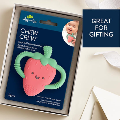 Itzy Ritzy Strawberry-Shaped Baby Teether with Handles (Strawberry Teether)